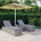vidaXL Tumbonas de jardín y mesita 3 piezas ratán sintético gris vidaXL Tumbonas de jardín y mesita 3 piezas ratán sintético gris