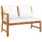 vidaXL Muebles de jardín 4 pzas cojines crema madera maciza de acacia vidaXL Muebles de jardín 4 pzas cojines crema madera maciza de acacia
