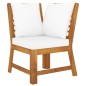 vidaXL Muebles de jardín 4 pzas cojines crema madera maciza de acacia vidaXL Muebles de jardín 4 pzas cojines crema madera maciza de acacia