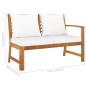 vidaXL Muebles de jardín 4 pzas cojines crema madera maciza de acacia vidaXL Muebles de jardín 4 pzas cojines crema madera maciza de acacia