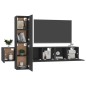 vidaXL Set de muebles de salón TV 5 piezas madera de ingeniería negro vidaXL Set de muebles de salón TV 5 piezas madera de ingeniería negro