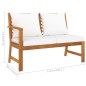 vidaXL Muebles de jardín 4 pzas cojines crema madera maciza de acacia vidaXL Muebles de jardín 4 pzas cojines crema madera maciza de acacia