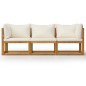 vidaXL Sofá jardín 3 plazas con cojín madera maciza acacia color crema vidaXL Sofá jardín 3 plazas con cojín madera maciza acacia color crema