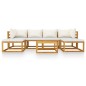 vidaXL Muebles de jardín 7 pzas cojines crema madera maciza de acacia vidaXL Muebles de jardín 7 pzas cojines crema madera maciza de acacia
