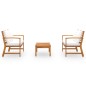 vidaXL Muebles de jardín 3 pzas cojines madera maciza de acacia vidaXL Muebles de jardín 3 pzas cojines madera maciza de acacia