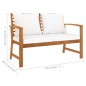 vidaXL Muebles de jardín 3 pzas cojines madera maciza de acacia vidaXL Muebles de jardín 3 pzas cojines madera maciza de acacia