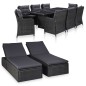 vidaXL Juego de comedor para jardín 11 piezas ratán sintético negro vidaXL Juego de comedor para jardín 11 piezas ratán sintético negro