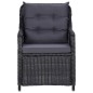 vidaXL Juego de comedor para jardín 11 piezas ratán sintético negro vidaXL Juego de comedor para jardín 11 piezas ratán sintético negro