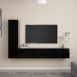 vidaXL Set de muebles de salón TV 4 pzas madera de ingeniería negro vidaXL Set de muebles de salón TV 4 pzas madera de ingeniería negro