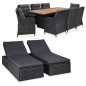 vidaXL Juego de comedor de jardín 11 piezas ratán sintético negro