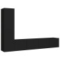 vidaXL Set de muebles de salón TV 4 pzas madera de ingeniería negro vidaXL Set de muebles de salón TV 4 pzas madera de ingeniería negro