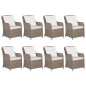 vidaXL Conjunto de comedor de jardín 9 piezas ratán sintético marrón vidaXL Conjunto de comedor de jardín 9 piezas ratán sintético marrón