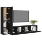 vidaXL Set de muebles de salón TV 4 pzas madera de ingeniería negro vidaXL Set de muebles de salón TV 4 pzas madera de ingeniería negro