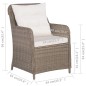vidaXL Conjunto de comedor de jardín 9 piezas ratán sintético marrón vidaXL Conjunto de comedor de jardín 9 piezas ratán sintético marrón
