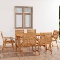vidaXL Juego de comedor para jardín 7 piezas madera maciza de acacia vidaXL Juego de comedor para jardín 7 piezas madera maciza de acacia