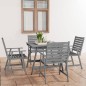 vidaXL Juego de comedor de jardín 5 pzas madera maciza de acacia gris vidaXL Juego de comedor de jardín 5 pzas madera maciza de acacia gris