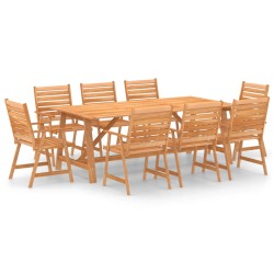 vidaXL Juego de comedor para jardín 9 piezas madera maciza de acacia