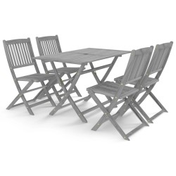 vidaXL Juego de comedor de jardín 5 pzas madera maciza de acacia gris
