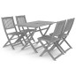 vidaXL Juego de comedor de jardín 5 pzas madera maciza de acacia gris vidaXL Juego de comedor de jardín 5 pzas madera maciza de acacia gris