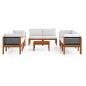 vidaXL Muebles de jardín 9 pzas cojines crema madera maciza de acacia vidaXL Muebles de jardín 9 pzas cojines crema madera maciza de acacia