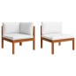 vidaXL Muebles de jardín 9 pzas cojines crema madera maciza de acacia vidaXL Muebles de jardín 9 pzas cojines crema madera maciza de acacia