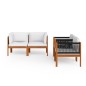 vidaXL Muebles de jardín 5 pzas cojines crema madera maciza de acacia vidaXL Muebles de jardín 5 pzas cojines crema madera maciza de acacia