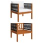 vidaXL Muebles de jardín 5 pzas cojines crema madera maciza de acacia vidaXL Muebles de jardín 5 pzas cojines crema madera maciza de acacia