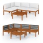 vidaXL Muebles de jardín 5 pzas cojines crema madera maciza de acacia vidaXL Muebles de jardín 5 pzas cojines crema madera maciza de acacia