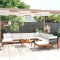 vidaXL Muebles de jardín 11 pzas cojines crema madera maciza acacia 