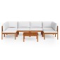 vidaXL Muebles de jardín 7 pzas cojines crema madera maciza de acacia vidaXL Muebles de jardín 7 pzas cojines crema madera maciza de acacia
