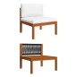 vidaXL Muebles de jardín 7 pzas cojines crema madera maciza de acacia vidaXL Muebles de jardín 7 pzas cojines crema madera maciza de acacia