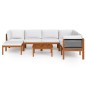 vidaXL Muebles de jardín 8 pzas cojines crema madera maciza de acacia vidaXL Muebles de jardín 8 pzas cojines crema madera maciza de acacia