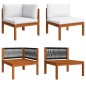 vidaXL Muebles de jardín 8 pzas cojines crema madera maciza de acacia vidaXL Muebles de jardín 8 pzas cojines crema madera maciza de acacia