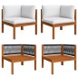 vidaXL Muebles de jardín 8 pzas cojines crema madera maciza de acacia vidaXL Muebles de jardín 8 pzas cojines crema madera maciza de acacia