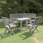 vidaXL Muebles de bistró de jardín 4 piezas madera maciza acacia gris
