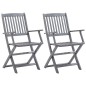 vidaXL Muebles de bistró de jardín 4 piezas madera maciza acacia gris