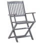 vidaXL Muebles de bistró de jardín 4 piezas madera maciza acacia gris