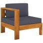 vidaXL Muebles de jardín 6 pzas con cojines gris oscuro madera acacia vidaXL Muebles de jardín 6 pzas con cojines gris oscuro madera acacia