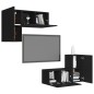 vidaXL Set de muebles de salón TV 4 piezas madera de ingeniería negro vidaXL Set de muebles de salón TV 4 piezas madera de ingeniería negro