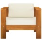 vidaXL Muebles de jardín 8 pzas cojines blanco crema madera de acacia 