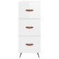 vidaXL Aparador alto madera contrachapada blanco brillo 34,5x34x180 cm