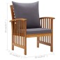vidaXL Juego muebles de jardín y cojines 5 piezas madera maciza acacia