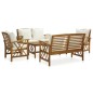 vidaXL Muebles de jardín 5 piezas con cojines madera maciza de acacia 