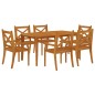 vidaXL Juego de comedor de jardín 7 piezas madera maciza de acacia vidaXL Juego de comedor de jardín 7 piezas madera maciza de acacia