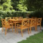 vidaXL Juego de comedor de jardín 9 piezas madera maciza de acacia vidaXL Juego de comedor de jardín 9 piezas madera maciza de acacia