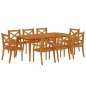 vidaXL Juego de comedor de jardín 9 piezas madera maciza de acacia vidaXL Juego de comedor de jardín 9 piezas madera maciza de acacia