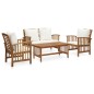 vidaXL Muebles de jardín 4 piezas con cojines madera maciza de acacia vidaXL Muebles de jardín 4 piezas con cojines madera maciza de acacia