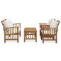 vidaXL Muebles de jardín 4 piezas con cojines madera maciza de acacia vidaXL Muebles de jardín 4 piezas con cojines madera maciza de acacia