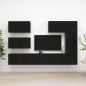 vidaXL Juego de muebles de TV 6 piezas madera contrachapada negro vidaXL Juego de muebles de TV 6 piezas madera contrachapada negro