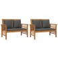 vidaXL Set de muebles para jardín 3 piezas con cojines madera acacia